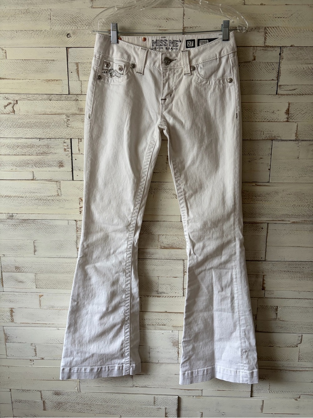 Miss Me White Flare Jeans 27 denim y2k bling